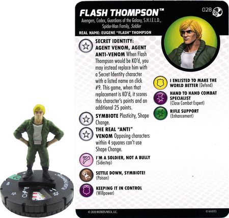 Flash Thompson 028 Spider man and Venom Absolute Carnage Heroclix Flash Thompson 028 Spider man and Venom Absolute Carnage Heroclix