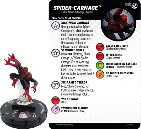 Absolute Carnage  Rare Variable Listing 036-050 HeroClix Spider-Man and Venom 