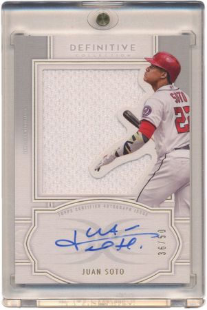 Juan Soto 2020 Topps Definitive 36 50 Auto Autograph Patch SP 21290 Juan Soto 2020 Topps Definitive 36 50 Auto Autograph Patch SP 21290