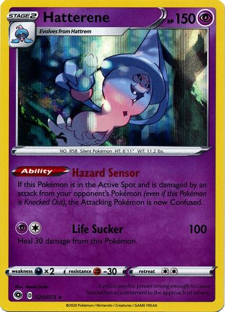 Details about   Pokemon Card TCG Hatterene HOLO RARE Champions Path 020/073 