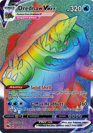 2x Pokemon Karte Drednaw VMAX Rainbow 075/073 015/073 Rare Holo Selten Neu Proxy