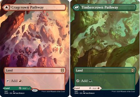 Cragcrown Pathway Timbercrown Pathway 287 Alternate Art Showcase Zendikar Rising Collector Booster Singles Cragcrown Pathway Timbercrown Pathway 287 Alternate Art Showcase Zendikar Rising Collector Booster Singles