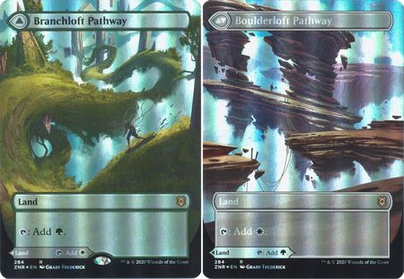 Branchloft Pathway Boulderloft Pathway 284 Alternate Art Showcase Foil Zendikar Rising Collector Booster Foil Singles Branchloft Pathway Boulderloft Pathway 284 Alternate Art Showcase Foil Zendikar Rising Collector Booster Foil Singles