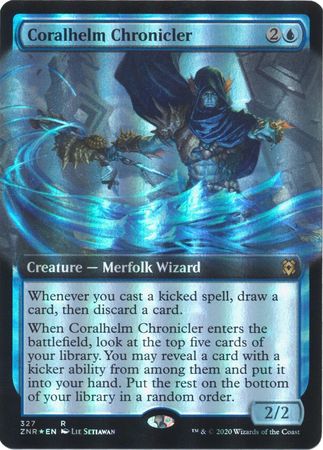 Coralhelm Chronicler 327 Extended Art Foil Zendikar Rising Collector Booster Foil Singles Coralhelm Chronicler 327 Extended Art Foil Zendikar Rising Collector Booster Foil Singles