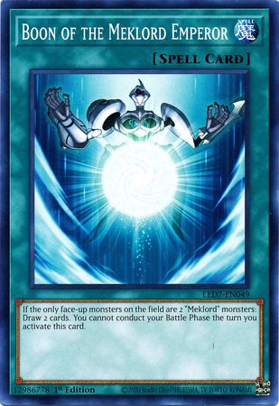 Boon of the Meklord Emperor LED7 EN049 Common 1st Edition Legendary Duelists Rage of Ra 1st Edition Singles Boon of the Meklord Emperor LED7 EN049 Common 1st Edition Legendary Duelists Rage of Ra 1st Edition Singles