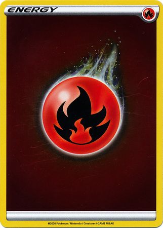 Pokemon Single Card Champion's Path Fire Energy Reverse Holo NM/M Condition 