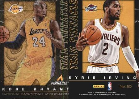 Kyrie Irving Kobe Bryant 2013 14 Team Pinnacle 20 2013 14 Pinnacle Team Pinnacle Kyrie Irving Kobe Bryant 2013 14 Team Pinnacle 20 2013 14 Pinnacle Team Pinnacle