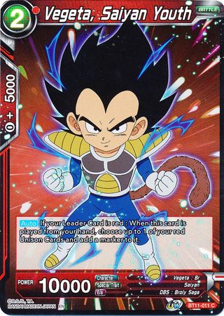 Vegeta Saiyan Youth BT11 011 Common Vegeta Saiyan Youth BT11 011 Common