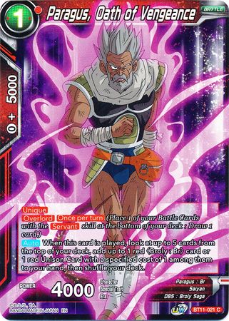 Paragus Oath of Vengeance BT11 021 Foil Common UW Series 2 Rise of the Unison Warriors Vermilion Bloodline Foil Singles Paragus Oath of Vengeance BT11 021 Foil Common UW Series 2 Rise of the Unison Warriors Vermilion Bloodline Foil Singles