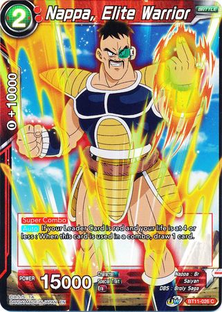 Nappa Elite Warrior BT11 026 Foil Common UW Series 2 Vermilion Bloodline Foil Singles Nappa Elite Warrior BT11 026 Foil Common UW Series 2 Vermilion Bloodline Foil Singles