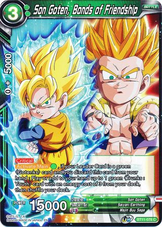 Son Goten Bonds of Friendship BT11 078 Foil Common UW Series 2 Vermilion Bloodline Foil Singles Son Goten Bonds of Friendship BT11 078 Foil Common UW Series 2 Vermilion Bloodline Foil Singles