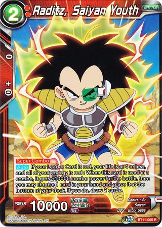 Raditz Saiyan Youth BT11 005 Foil Rare UW Series 2 Vermilion Bloodline Foil Singles Raditz Saiyan Youth BT11 005 Foil Rare UW Series 2 Vermilion Bloodline Foil Singles