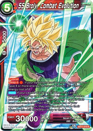 SS Broly Combat Evolution BT11 015 Foil Rare UW Series 2 Vermilion Bloodline Foil Singles SS Broly Combat Evolution BT11 015 Foil Rare UW Series 2 Vermilion Bloodline Foil Singles