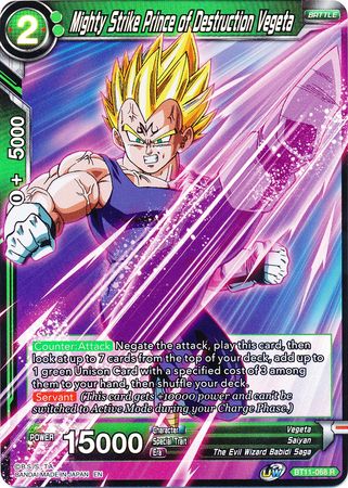 Mighty Strike Prince of Destruction Vegeta BT11 068 Foil Rare Mighty Strike Prince of Destruction Vegeta BT11 068 Foil Rare