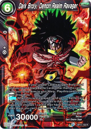 Dark Broly Demon Realm Ravager BT11 133 Foil Rare UW Series 2 Vermilion Bloodline Foil Singles Dark Broly Demon Realm Ravager BT11 133 Foil Rare UW Series 2 Vermilion Bloodline Foil Singles