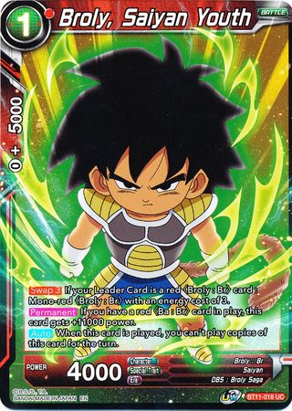 Broly Saiyan Youth BT11 018 Foil Uncommon UW Series 2 Vermilion Bloodline Foil Singles Broly Saiyan Youth BT11 018 Foil Uncommon UW Series 2 Vermilion Bloodline Foil Singles