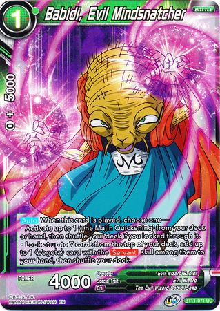 Babidi Evil Mindsnatcher BT11 071 Foil Uncommon UW Series 2 Vermilion Bloodline Foil Singles Babidi Evil Mindsnatcher BT11 071 Foil Uncommon UW Series 2 Vermilion Bloodline Foil Singles