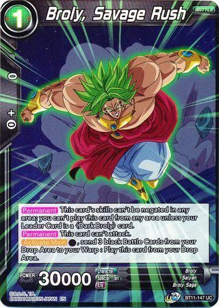 Broly Savage Rush BT11 147 Foil Uncommon UW Series 2 Vermilion Bloodline Foil Singles Broly Savage Rush BT11 147 Foil Uncommon UW Series 2 Vermilion Bloodline Foil Singles