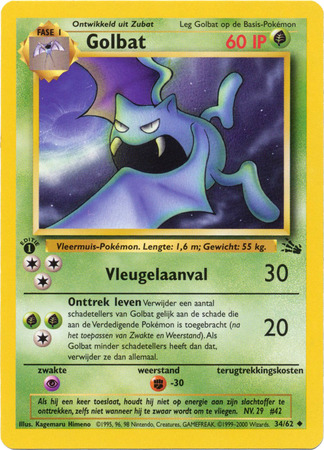 Golbat 34 62 Uncommon 1st Edition Fossil Dutch Fossil 1st Edition Singles Dutch Golbat 34 62 Uncommon 1st Edition Fossil Dutch Fossil 1st Edition Singles Dutch