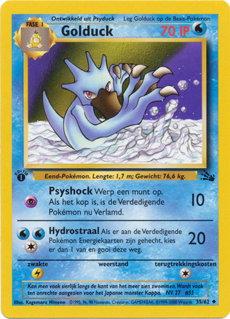 Golduck 35 62 Uncommon 1st Edition Fossil Dutch Fossil 1st Edition Singles Dutch Golduck 35 62 Uncommon 1st Edition Fossil Dutch Fossil 1st Edition Singles Dutch