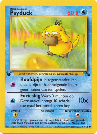 Psyduck 53 62 Common 1st Edition Fossil Dutch Fossil 1st Edition Singles Dutch Psyduck 53 62 Common 1st Edition Fossil Dutch Fossil 1st Edition Singles Dutch