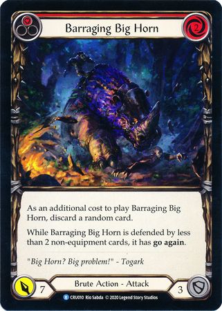 Barraging Big Horn Red CRU010 Rare 1st Edition Barraging Big Horn Red CRU010 Rare 1st Edition