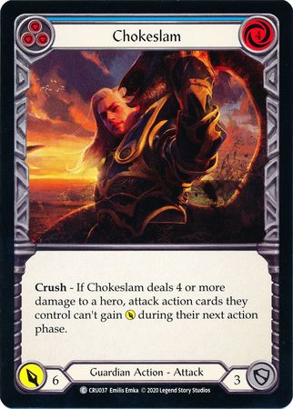 Chokeslam Blue CRU037 Common 1st Edition Chokeslam Blue CRU037 Common 1st Edition