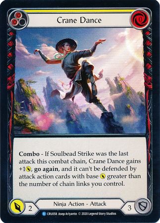 Crane Dance Yellow CRU058 Rare Rainbow Foil 1st Edition Crane Dance Yellow CRU058 Rare Rainbow Foil 1st Edition