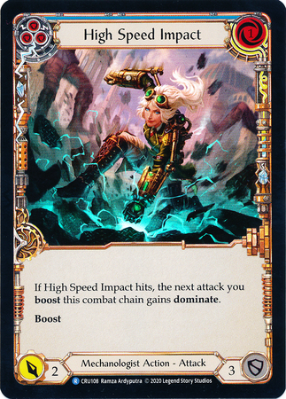 High Speed Impact Blue CRU108 Rare Rainbow Foil 1st Edition High Speed Impact Blue CRU108 Rare Rainbow Foil 1st Edition
