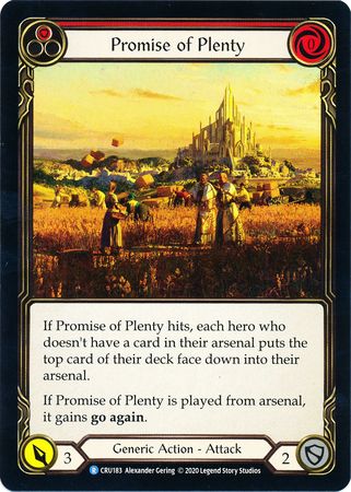 Promise of Plenty Red CRU183 Rare 1st Edition Promise of Plenty Red CRU183 Rare 1st Edition