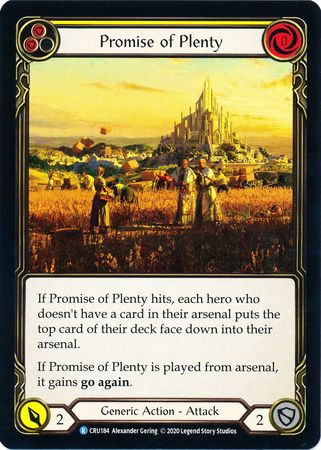 Promise of Plenty Yellow CRU184 Rare 1st Edition Promise of Plenty Yellow CRU184 Rare 1st Edition