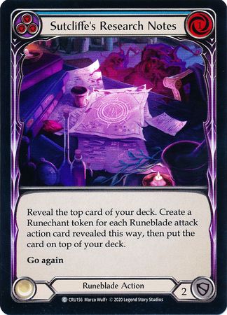 Sutcliffe s Research Notes Blue CRU156 Common Rainbow Foil 1st Edition Crucible of War Foil 1st Edition Singles Sutcliffe s Research Notes Blue CRU156 Common Rainbow Foil 1st Edition Crucible of War Foil 1st Edition Singles