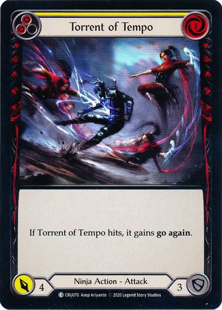 Torrent of Tempo Yellow CRU070 Common Rainbow Foil 1st Edition Torrent of Tempo Yellow CRU070 Common Rainbow Foil 1st Edition
