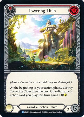 Towering Titan Red CRU029 Rare 1st Edition Towering Titan Red CRU029 Rare 1st Edition