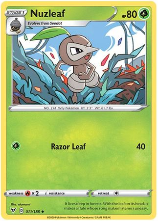 Nuzleaf 011 185 Uncommon Sword Shield Vivid Voltage Singles Nuzleaf 011 185 Uncommon Sword Shield Vivid Voltage Singles