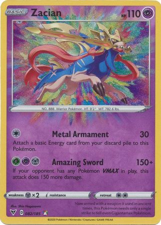 Pokemon Card  ZACIAN  Amazing Rare  082/185  VIVID VOLTAGE  *MINT*  82/185 