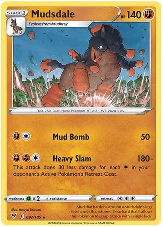 Mudsdale 097 185 Rare Sword Shield Vivid Voltage Singles Mudsdale 097 185 Rare Sword Shield Vivid Voltage Singles