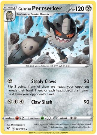Galarian Perrserker 113 185 Rare Sword Shield Vivid Voltage Singles Galarian Perrserker 113 185 Rare Sword Shield Vivid Voltage Singles