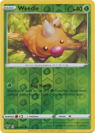 Pokémon TCG 001/185 Weedle Reverse Holo Vivid Voltage Pack Fresh