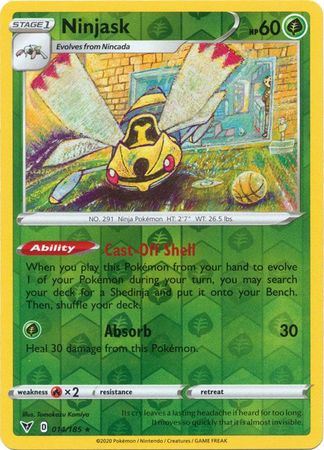 Ninjask 014 185 Rare Reverse Holo Ninjask 014 185 Rare Reverse Holo