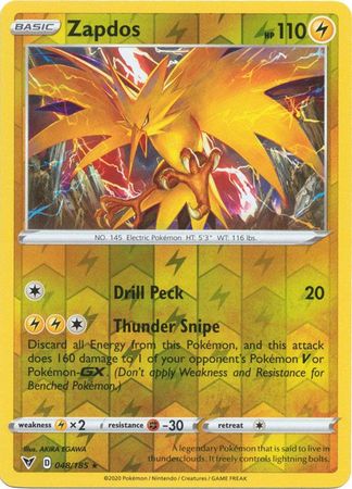 Zapdos (048/185) (Cosmos Holo) [Sword & Shield: Vivid Voltage]