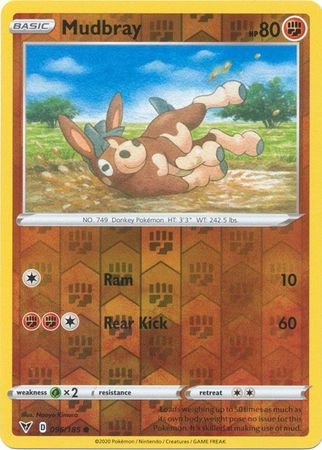 Mudbray 096 185 Common Reverse Holo Sword Shield Vivid Voltage Reverse Holo Singles Mudbray 096 185 Common Reverse Holo Sword Shield Vivid Voltage Reverse Holo Singles