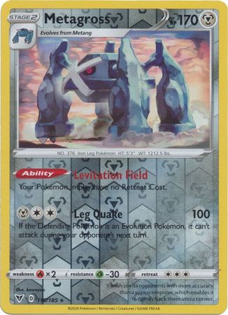 Metagross Pokemon Card 95/168 Reverse Foil Rare League Promo SM Celestial Storm 