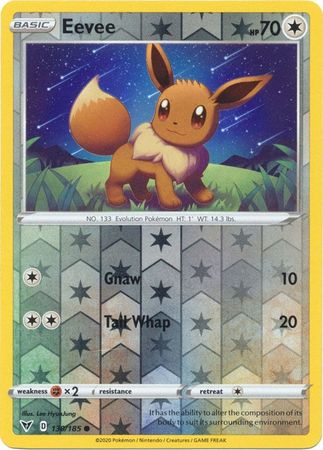 #130/185 EEVEE Pack Fresh IN HAND POKEMON CARD VIVID VOLTAGE SWORD AND SHIELD