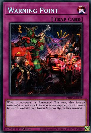 Warning Point PHRA EN078 Secret Rare 1st Edition Warning Point PHRA EN078 Secret Rare 1st Edition