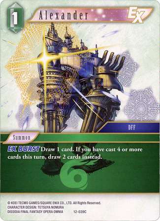 Alexander EX 12 039C Common Opus Xll Collection Crystal Awakening Singles Alexander EX 12 039C Common Opus Xll Collection Crystal Awakening Singles