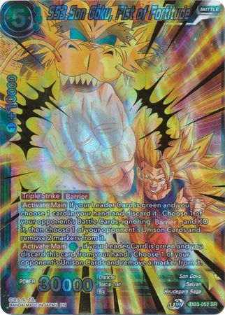 SS3 Son Goku Fist of Fortitude DB3 052 Super Rare SS3 Son Goku Fist of Fortitude DB3 052 Super Rare
