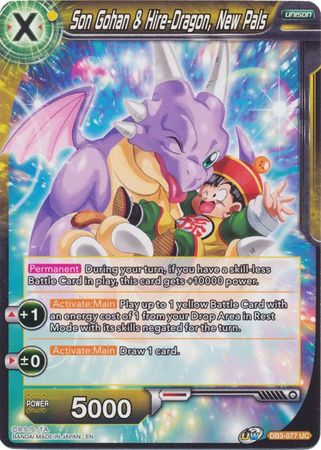 Son Gohan Hire Dragon New Pals DB3 077 Uncommon Draft Box 6 Giant Force Singles Son Gohan Hire Dragon New Pals DB3 077 Uncommon Draft Box 6 Giant Force Singles