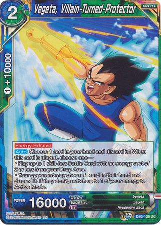 Vegeta Villain Turned Protector DB3 126 Uncommon Draft Box 6 Giant Force Singles Vegeta Villain Turned Protector DB3 126 Uncommon Draft Box 6 Giant Force Singles
