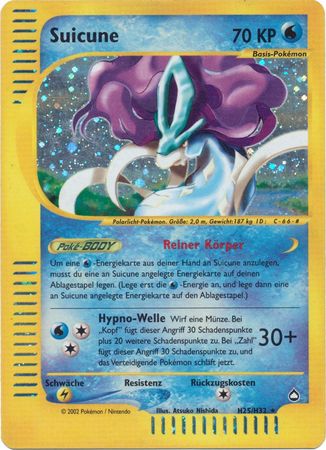 Suicune H25 H32 Holo Rare Aquapolis German Suicune H25 H32 Holo Rare Aquapolis German